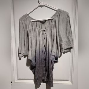 Forever 21 women's ombre grey purple flared arm top size medium